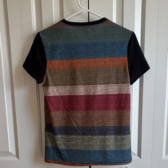 Stylish Multicolor Striped Women's Jersey Top by Dazign with Shoulder Buttons - Picture 2 of 5